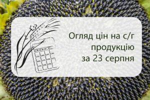 Огляд цін на с/г продукцію станом на 23 серпня