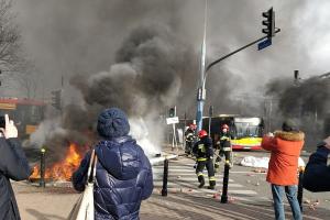 Польські фермери привезли туші свиней до центру Варшави