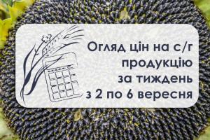 Огляд цін на с/г продукцію за тиждень з 2 по 6 вересня 