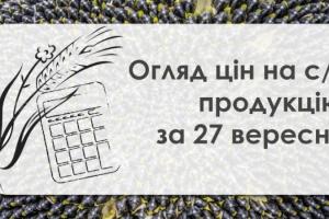 Пшениця та ячмінь подешевшали — огляд цін на с/г продукцію за 27 вересня