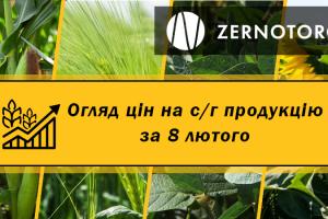 Ціни на с/г продукцію — огляд за 8 лютого від Zernotorg.ua