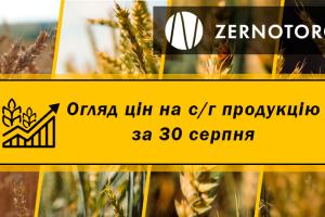 Ціни на с/г продукцію — огляд за 30 серпня від Zernotorg.ua