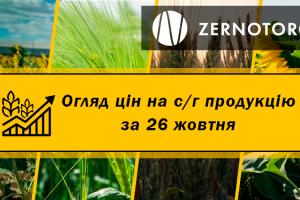 Ціна зернових знизилась — огляд за 26 жовтня від Zernotorg.ua