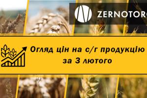 Ціни на с/г продукцію — огляд за 3 лютого від Zernotorg.ua