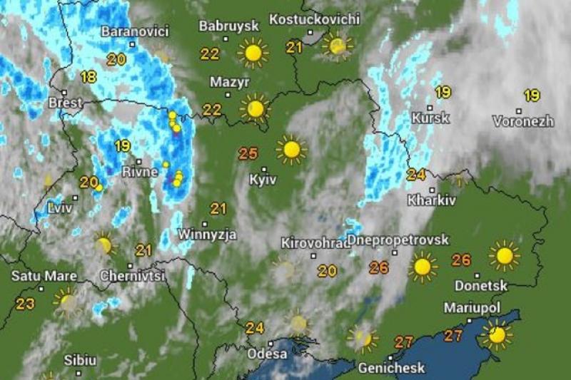 Меторологічна карта України на 13 липня 2017 р.