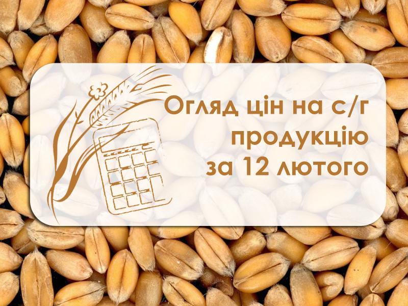 Ціни на с/г продукцію станом на 12 лютого