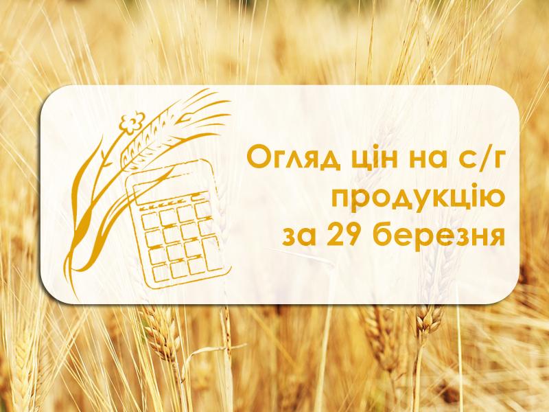 Огляд цін на с/г продукцію станом на 29 березня