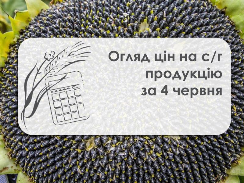 Огляд цін на с/г продукцію станом на 4 червня