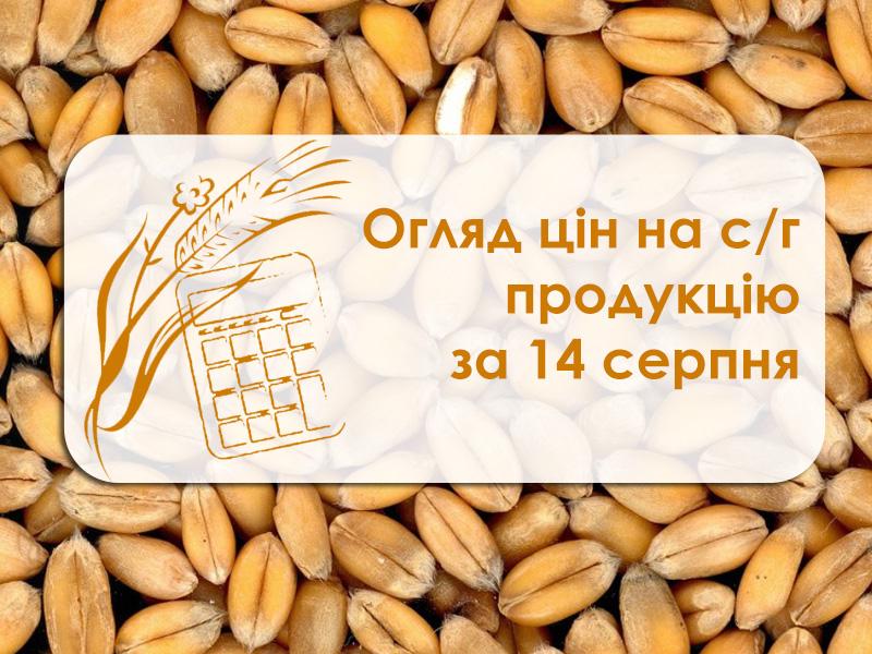 Огляд ціна на с/г продукцію за 14 серпня