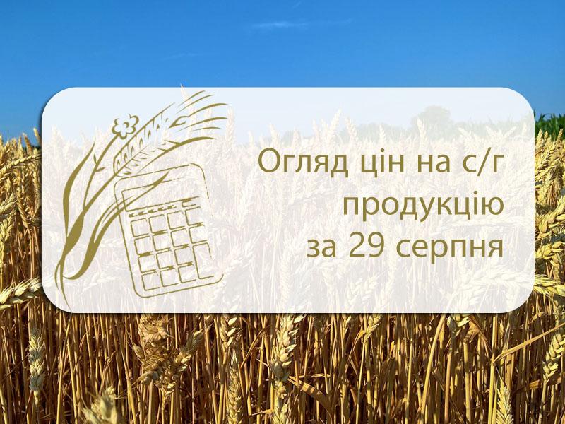 Огляд цін на с/г продукцію станом на 29 серпня