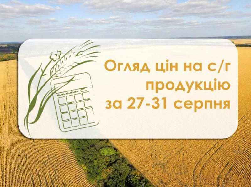 Огляд цін на с/г продукцію з 27 по 31 серпня