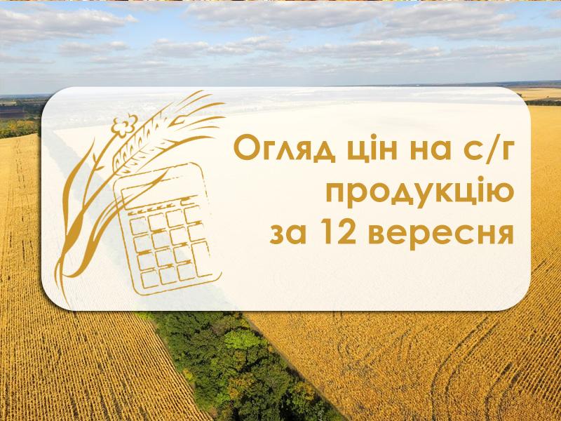 Огляд цін на с/г продукцію за 12 вересня