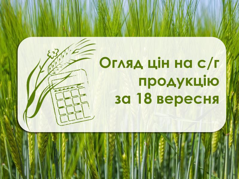 Огляд цін на с/г продукцію за 18 вересня