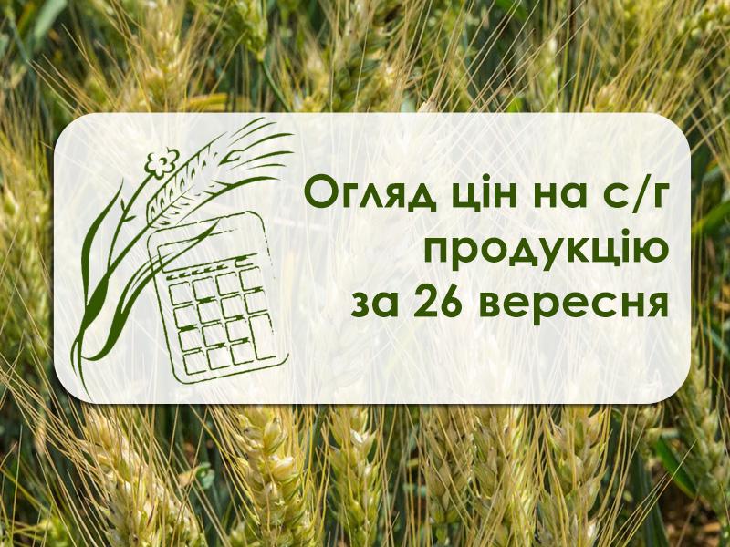 Огляд ціна на с/г продукцію за 26 вересня