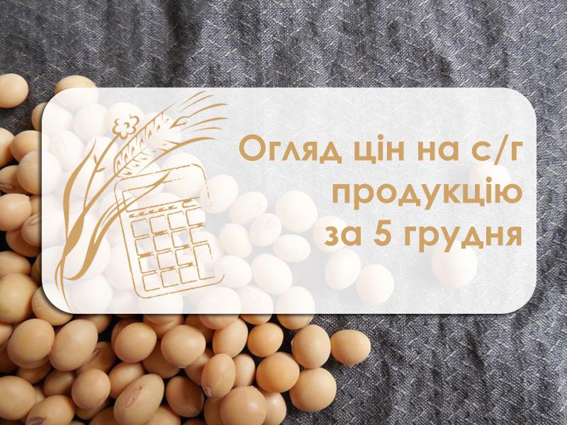 Зернові продовжують дешевшати ― огляд ціна на с/г продукцію за 5 грудня 