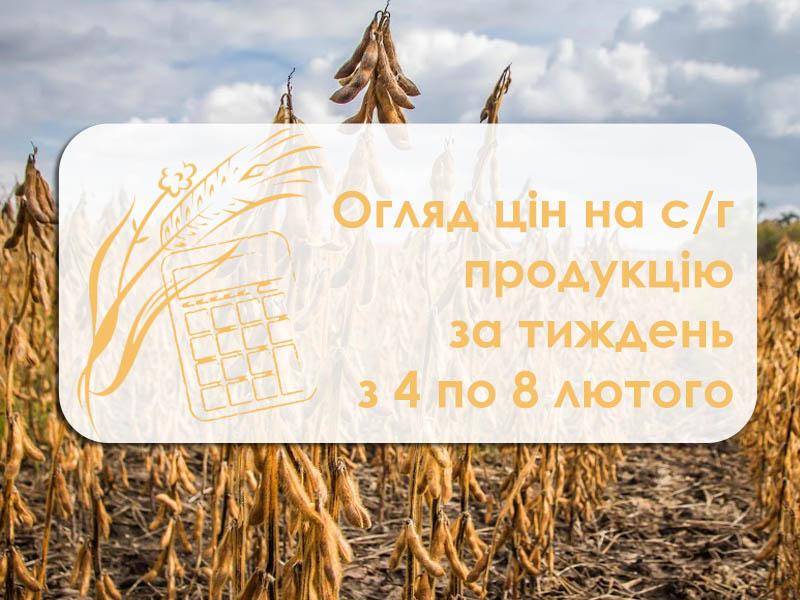 Огляд цін на с/г продукцію за тиждень з 4 по 8 лютого