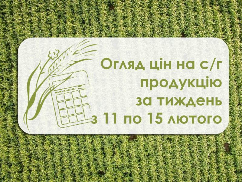 Огляд цін на с/г продукцію за тиждень з 11 по 15 лютого