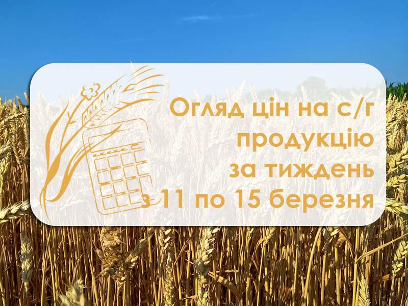 Огляд цін на с/г продукцію за тиждень з 11 по 15 березня