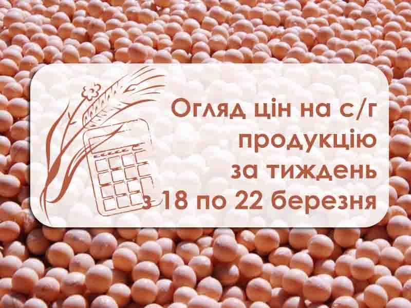 Огляд цін на с/г продукцію за тиждень з 18 по 22 березня