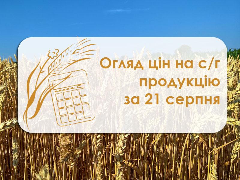 Огляд цін на с/г продукцію за 21 серпня