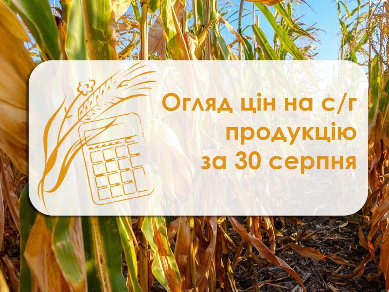 Огляд цін на с/г продукцію за 30 серпня