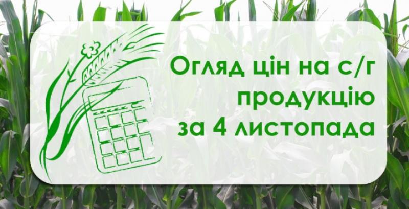 Зернові та олійні подешевшали — огляд цін на с/г продукцію за 4 листопада