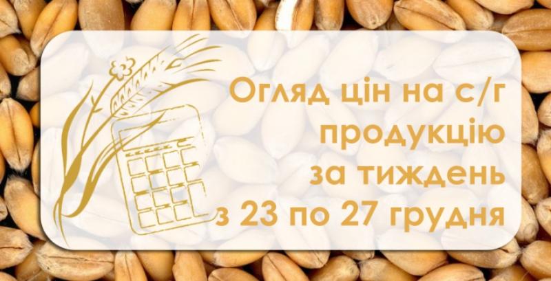 Як змінились ціни на зернові та олійні — огляд за тиждень з 23 по 27 грудня