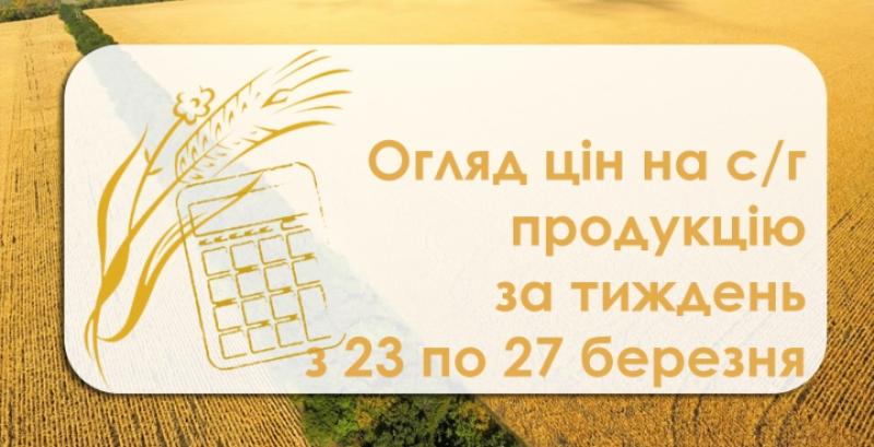 Зернові та олійні подорожчали  — огляд цін на с/г продукцію за тиждень з 23 по 27 березня