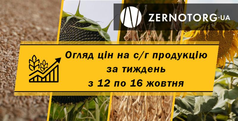 В Україні продовжують дорожчати зернові та олійні — огляд за тиждень з 12 по 16 жовтня від Zernotorg.ua