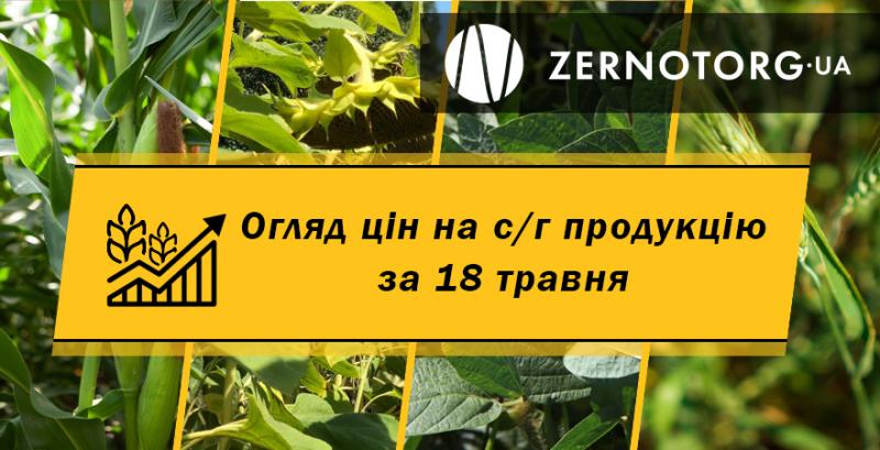 Ціни на зернові та олійні — огляд за 18 травня від Zernotorg.ua