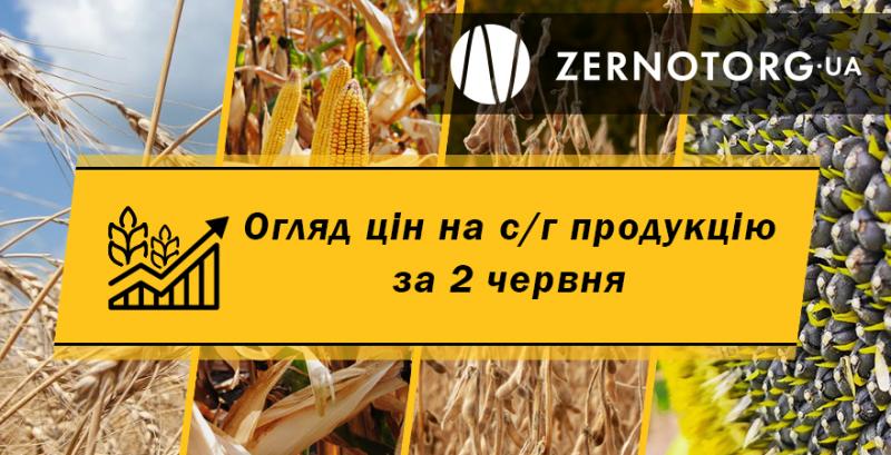 Ціни на с/г продукцію — огляд за 2 червня від Zernotorg.ua